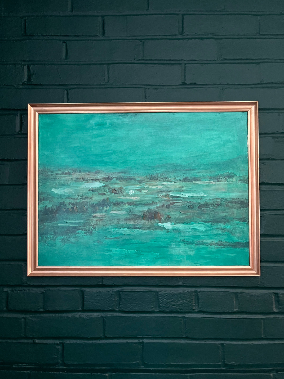 Mildred, framed vintage landscape art in a gold frame