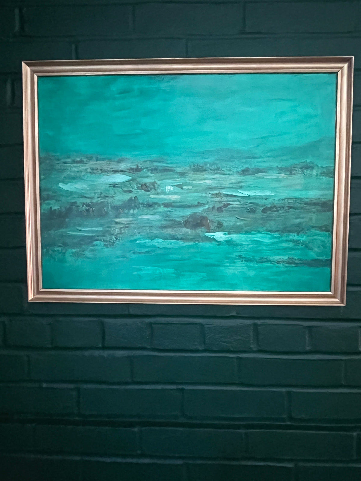 Mildred, framed vintage landscape art in a gold frame