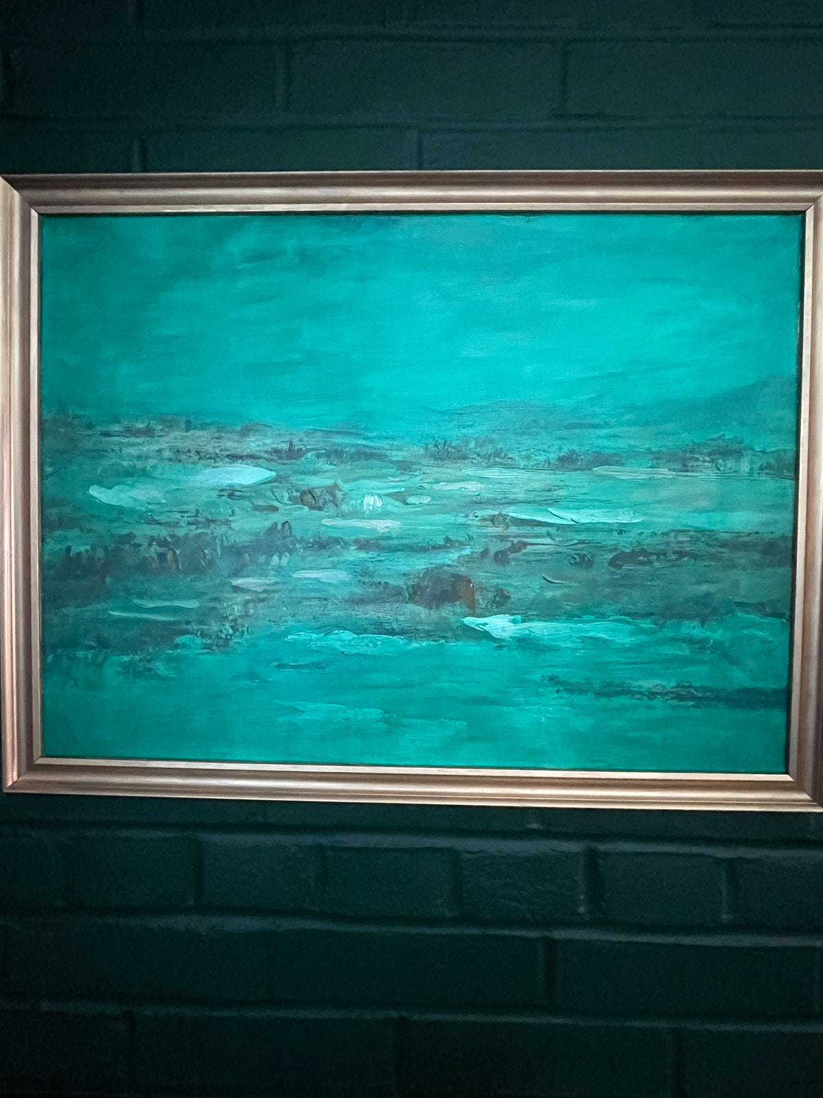 Mildred, framed vintage landscape art in a gold frame