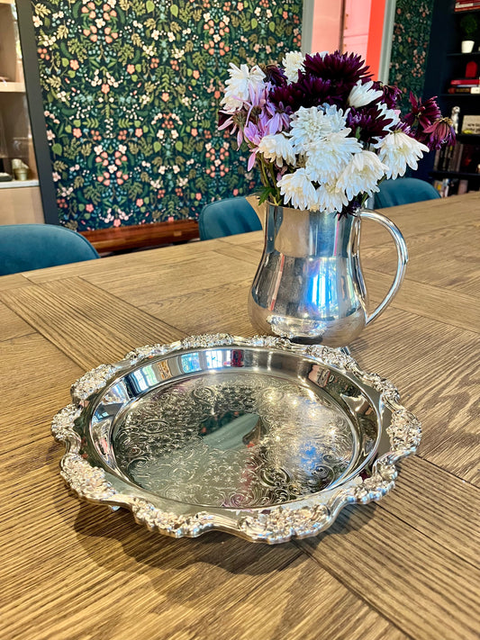 Gwendolyn | Ornate Silver Floral Tray